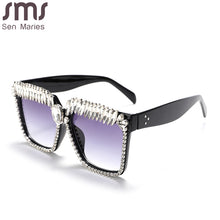 Load image into Gallery viewer, Trends Oversized Square Diamond Sunglasses Women  Rhinestones Sun Glasses Shades Eyewear Men Eyeglasses UV400