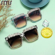 Load image into Gallery viewer, Trends Oversized Square Diamond Sunglasses Women  Rhinestones Sun Glasses Shades Eyewear Men Eyeglasses UV400