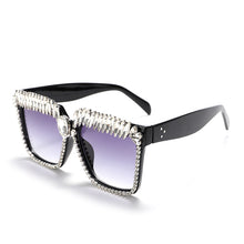 Load image into Gallery viewer, Trends Oversized Square Diamond Sunglasses Women  Rhinestones Sun Glasses Shades Eyewear Men Eyeglasses UV400