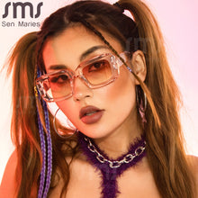 Load image into Gallery viewer, Trends Square Sunglasses Women Men Transparent Big Frames Sun Glasses Green Black Eyewear Female Sunshade Eyeglasses UV400