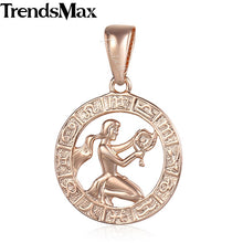 Load image into Gallery viewer, 12 Zodiac Sign Constellations Pendants Necklaces For Women Men 585 Rose Gold Male Jewelry Fashion Birthday Gifts GPM16