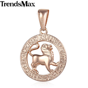 12 Zodiac Sign Constellations Pendants Necklaces For Women Men 585 Rose Gold Male Jewelry Fashion Birthday Gifts GPM16