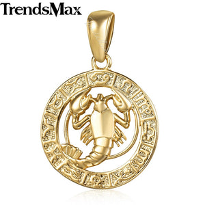 12 Zodiac Sign Constellations Pendants Necklaces For Women Men 585 Rose Gold Male Jewelry Fashion Birthday Gifts GPM16