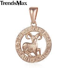 Load image into Gallery viewer, 12 Zodiac Sign Constellations Pendants Necklaces For Women Men 585 Rose Gold Male Jewelry Fashion Birthday Gifts GPM16