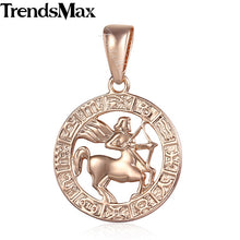 Load image into Gallery viewer, 12 Zodiac Sign Constellations Pendants Necklaces For Women Men 585 Rose Gold Male Jewelry Fashion Birthday Gifts GPM16