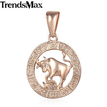Load image into Gallery viewer, 12 Zodiac Sign Constellations Pendants Necklaces For Women Men 585 Rose Gold Male Jewelry Fashion Birthday Gifts GPM16