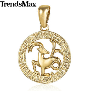 12 Zodiac Sign Constellations Pendants Necklaces For Women Men 585 Rose Gold Male Jewelry Fashion Birthday Gifts GPM16