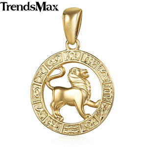 12 Zodiac Sign Constellations Pendants Necklaces For Women Men 585 Rose Gold Male Jewelry Fashion Birthday Gifts GPM16