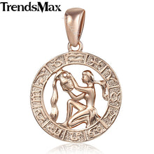 Load image into Gallery viewer, 12 Zodiac Sign Constellations Pendants Necklaces For Women Men 585 Rose Gold Male Jewelry Fashion Birthday Gifts GPM16