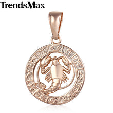 Load image into Gallery viewer, 12 Zodiac Sign Constellations Pendants Necklaces For Women Men 585 Rose Gold Male Jewelry Fashion Birthday Gifts GPM16
