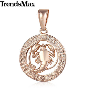 12 Zodiac Sign Constellations Pendants Necklaces For Women Men 585 Rose Gold Male Jewelry Fashion Birthday Gifts GPM16