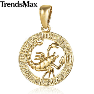 12 Zodiac Sign Constellations Pendants Necklaces For Women Men 585 Rose Gold Male Jewelry Fashion Birthday Gifts GPM16