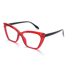 Carica l&#39;immagine nel visualizzatore di Gallery, Occhiali da vista Cat Eye alla moda anti luce blu per uomo e donna, montatura per gambe a molla, protezione per lenti trasparenti, occhiali da gioco per dispositivi mobili