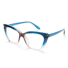 Carica l&#39;immagine nel visualizzatore di Gallery, Occhiali da vista Cat Eye alla moda anti luce blu per uomo e donna, montatura per gambe a molla, protezione per lenti trasparenti, occhiali da gioco per dispositivi mobili