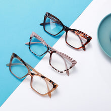Carica l&#39;immagine nel visualizzatore di Gallery, Occhiali da vista Cat Eye alla moda anti luce blu per uomo e donna, montatura per gambe a molla, protezione per lenti trasparenti, occhiali da gioco per dispositivi mobili