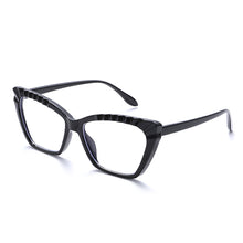Carica l&#39;immagine nel visualizzatore di Gallery, Occhiali da vista Cat Eye alla moda anti luce blu per uomo e donna, montatura per gambe a molla, protezione per lenti trasparenti, occhiali da gioco per dispositivi mobili