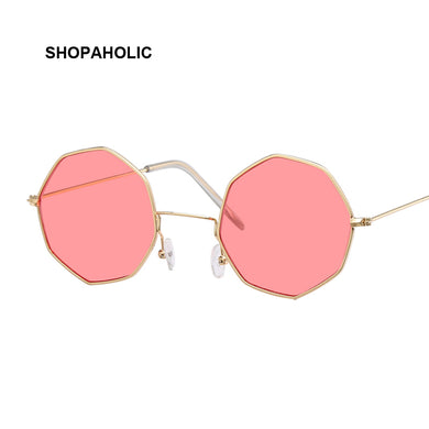 Trendy Candy Colored Sunglasses Women Brand Designer Hexagon Female Mirror Sunglass Transparent Lens Eyewear Clear Oculos De Sol