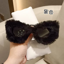 Load image into Gallery viewer, Trendy Cat Eye Kardashan Sunglasses Women Punk Soft Fur Velvet Sun Glasses Ladies UV400 Shades Handmade Eyewear Gafas De Sol INS