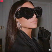 Load image into Gallery viewer, Trendy Cat Eye Kardashan Sunglasses Women Punk Soft Fur Velvet Sun Glasses Ladies UV400 Shades Handmade Eyewear Gafas De Sol INS