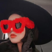 Load image into Gallery viewer, Trendy Cat Eye Kardashan Sunglasses Women Punk Soft Fur Velvet Sun Glasses Ladies UV400 Shades Handmade Eyewear Gafas De Sol INS