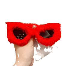 Load image into Gallery viewer, Trendy Cat Eye Kardashan Sunglasses Women Punk Soft Fur Velvet Sun Glasses Ladies UV400 Shades Handmade Eyewear Gafas De Sol INS