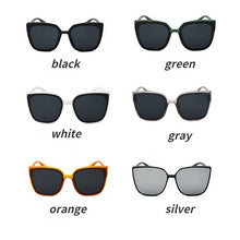 Load image into Gallery viewer, Trendy Cat Eye Sunglasses Female Retro Black Mirror Sunglasses Big Frame Cool Sexy Female Big Frame Sunglasses