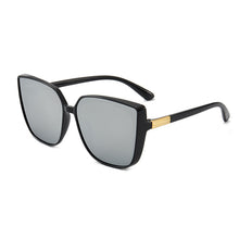 Load image into Gallery viewer, Trendy Cat Eye Sunglasses Female Retro Black Mirror Sunglasses Big Frame Cool Sexy Female Big Frame Sunglasses