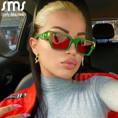 Trendy Cat Eye Sunglasses Women Unique Rectangle Sun Glasses Men UV400 Punk Shades Eyewear Brand Designer Gafas De Sol