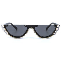 Load image into Gallery viewer, Trendy Diamond Cat Eye Sunglasses Women  Brand Designer Crystal Sexy Cateye Metal Jewel Frame Rhinestone Eyewear Oculos