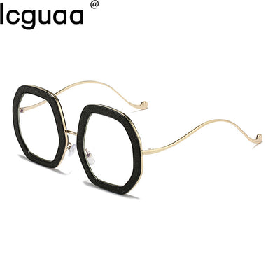 Trendy Diamond Occhiali rotondi vintage oversize da donna 2023 Occhiali da vista con montatura grande Bling Oculos De Grau Feminino 