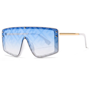 Trendy Jumpsuit F Letter Sunglasses Women Metal Personality Large Frame Sunglasses Sunglasses for Women
