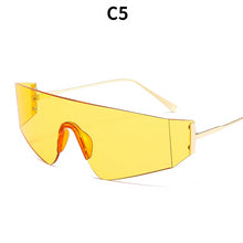 Load image into Gallery viewer, Trendy Frameless One Piece Sunglasses Women 2023  Brand Metal Flat Top Sun Glasses Female Ocean Lens Shades Men