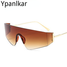 Load image into Gallery viewer, Trendy Frameless One Piece Sunglasses Women 2023  Brand Metal Flat Top Sun Glasses Female Ocean Lens Shades Men