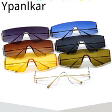 Load image into Gallery viewer, Trendy Frameless One Piece Sunglasses Women 2023  Brand Metal Flat Top Sun Glasses Female Ocean Lens Shades Men