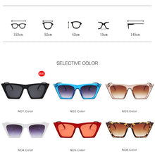 Carica l'immagine nel visualizzatore di Gallery, Trendy Geometric Women‘s Sunglasses Hyperbolic Sapphire Blue Sun Glasses Cat Eye Internet Celebrity Same Eyewear