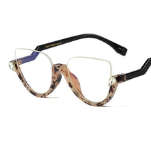 Load image into Gallery viewer, Trendy Glasses Frame Women Half Frame Black Anti Blue Light Eyeglass Frame  Crystal Cleear Glasses Frames Okulary