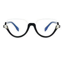 Load image into Gallery viewer, Trendy Glasses Frame Women Half Frame Black Anti Blue Light Eyeglass Frame  Crystal Cleear Glasses Frames Okulary