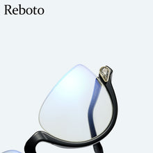 Load image into Gallery viewer, Trendy Glasses Frame Women Half Frame Black Anti Blue Light Eyeglass Frame  Crystal Cleear Glasses Frames Okulary