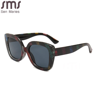 Trendy Glitter Sunglasses Women Men Oversized Square Sun Glasses UV400 Shades Steampunk Goggles Vintage Eyewear Gafas de sol