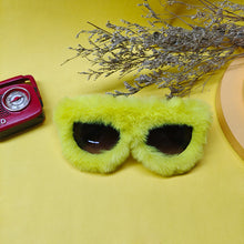 Load image into Gallery viewer, Trendy Half Round Sunglasses Women Men Soft Fur Velvet Sun Glasses Ladies UV400 Shades Handmade Eyewear For Party Gafas De Sol