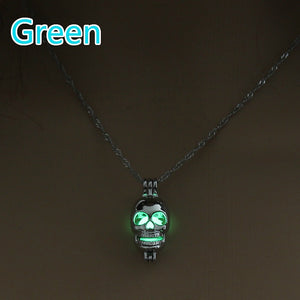 Trendy Luminous Long Necklace Women 2018 Silver Long Necklace Men Chains Skull Mens Necklaces Pendants Animals Glow In The Dark