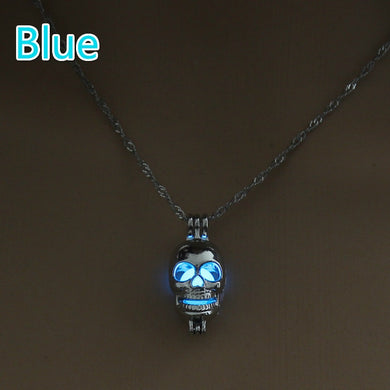 Trendy Luminous Long Necklace Women 2018 Silver Long Necklace Men Chains Skull Mens Necklaces Pendants Animals Glow In The Dark
