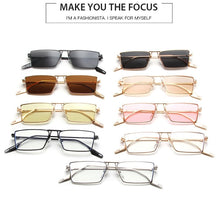 Load image into Gallery viewer, Trendy Narrow Frame Women Sunglasses Classic Retro Sunglasses 2022 Square  Metal Sun Glasses For Men&#39;s Rectangle Eyewear