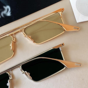 Trendy Narrow Frame Women Sunglasses Classic Retro Sunglasses 2022 Square  Metal Sun Glasses For Men's Rectangle Eyewear