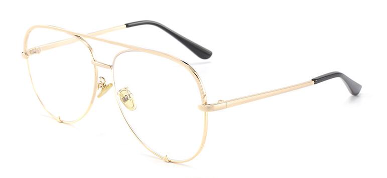 Trendy Office Computer Anti Blue Ray Glasses Women Men Brand Pilot Optical Spectacle Metal Frame Decorate Eyewear Shades