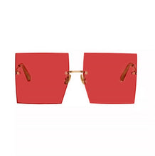 Load image into Gallery viewer, Trendy Oversized Square Sunglasses Women Personlity Fashion Sexy Red Brown Tinted Color Lens UV400 Retro Ladies Sun Glasses