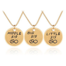 Load image into Gallery viewer, Trendy Puzzle Heart Necklace For Women Big Sis Little Sis 3 Sisters Pendants &amp; Necklaces BFF Friends Creative Charms Jewelry
