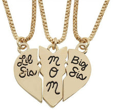 Load image into Gallery viewer, Trendy Puzzle Heart Necklace For Women Big Sis Little Sis 3 Sisters Pendants &amp; Necklaces BFF Friends Creative Charms Jewelry