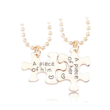 Carica l&#39;immagine nel visualizzatore di Gallery, Trendy Puzzle Jigsaw Necklace Letter A Piece Of Her A Piece Of Him Pendant Love Hearts Keychians BBF Lovers&#39; Gifts Drop Shipping