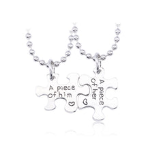 Carica l&#39;immagine nel visualizzatore di Gallery, Trendy Puzzle Jigsaw Necklace Letter A Piece Of Her A Piece Of Him Pendant Love Hearts Keychians BBF Lovers&#39; Gifts Drop Shipping